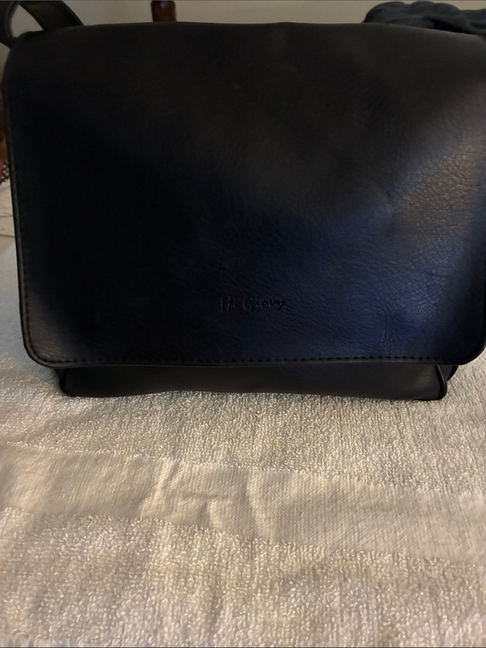Pre-owned Women’s unbranded Black Leather feel Bag Sleek Carry. H.Giony